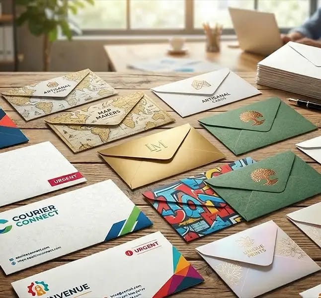 Enveloppes personnalisées imprimées au logo dans l’atelier de Crouy