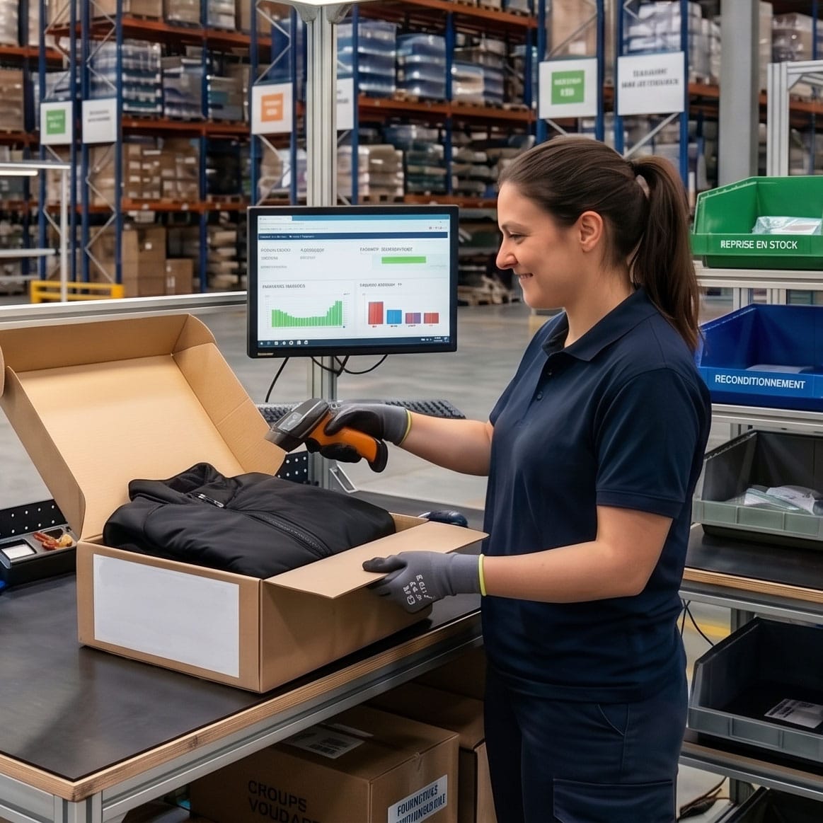 Contrôle qualité et réintégration en stock des retours e-commerce à Crouy