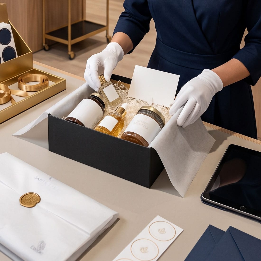 Préparation soignée de produits santé et luxe chez Groupe Routage
